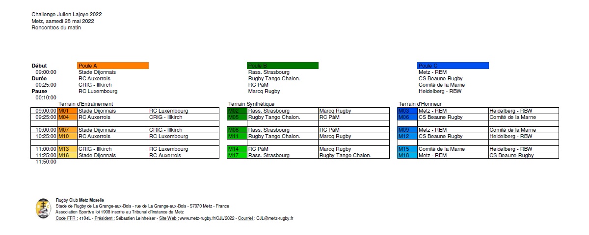 Challenge Julien Lajoye 2022 / Metz, 28 mai 2022 - Rencontres du matin