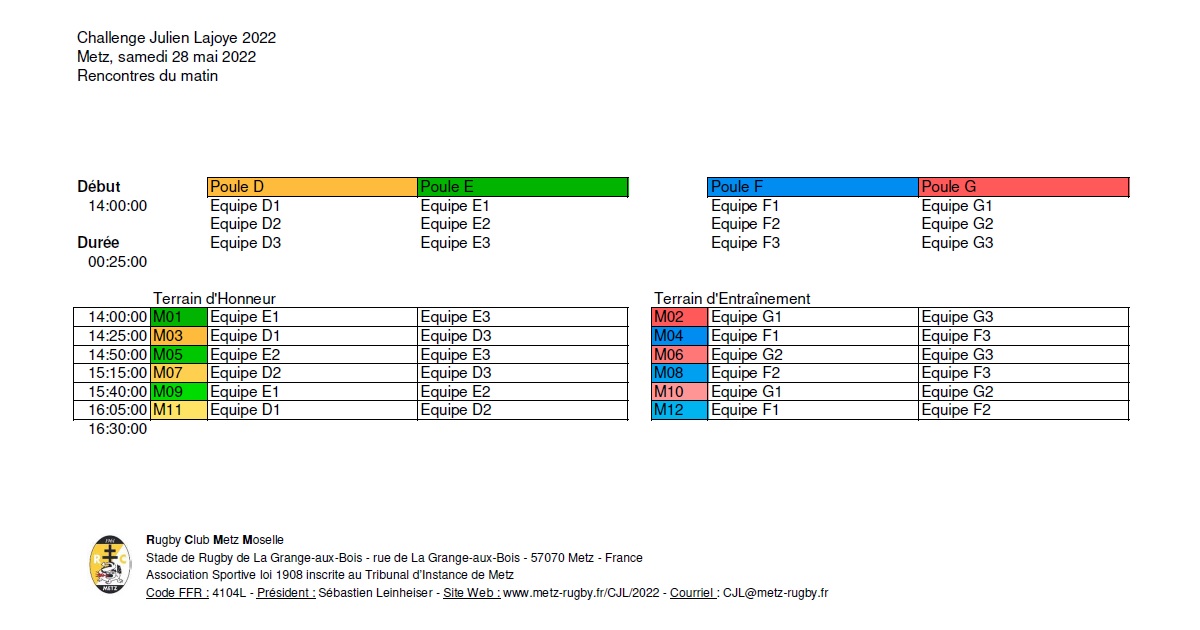 Challenge Julien Lajoye 2022 / Metz, 28 mai 2022 - Rencontres de l'après-midi